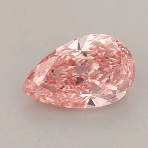 0.76ct PEAR Fancy Vivid Pink VS2 Coloured Lab diamond