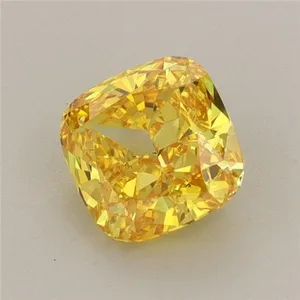 1.12ct CUSHION Fancy Vivid Yellow VVS2 Coloured Lab diamond