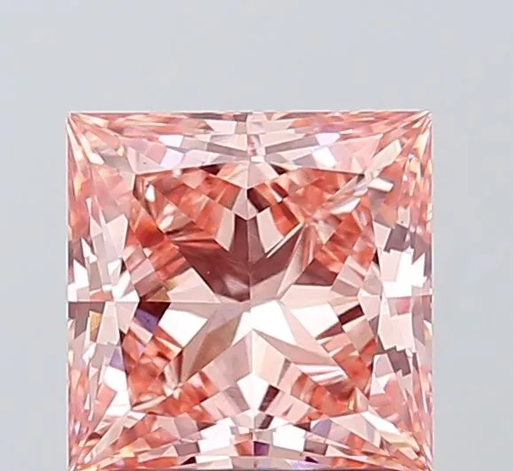2.05ct PRINCESS Fancy Intense Pink VS1 Coloured Lab diamond