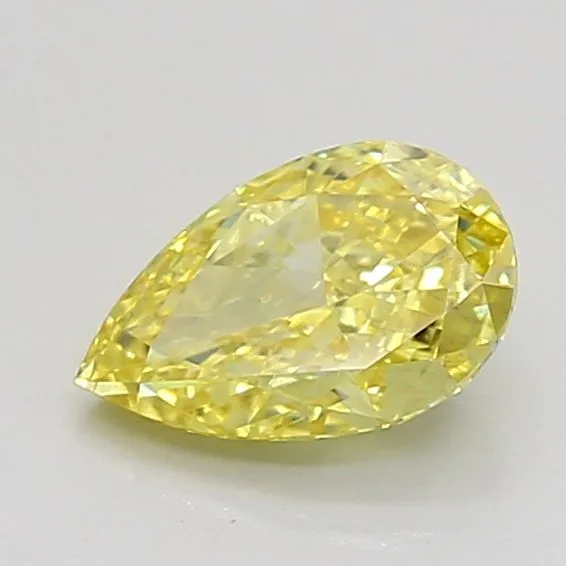 0.87ct PEAR Fancy Intense Yellow VS1 Coloured Lab diamond