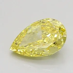 0.87ct PEAR Fancy Intense Yellow VS1 Coloured Lab diamond