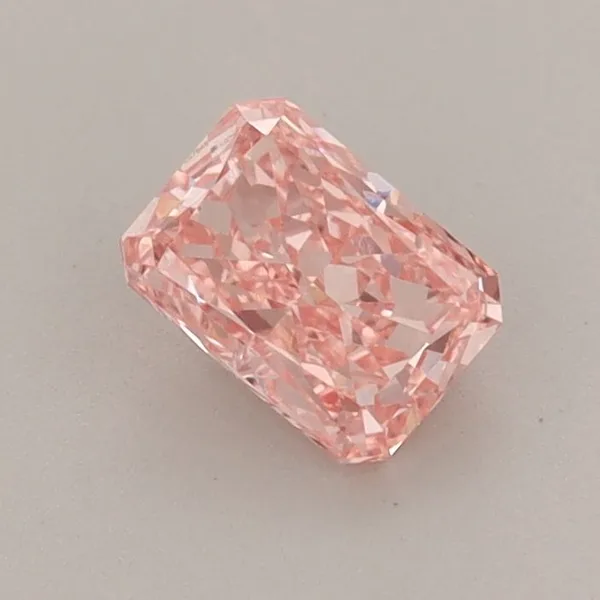 0.6ct RADIANT Fancy Vivid Pink VVS2 Coloured Lab diamond