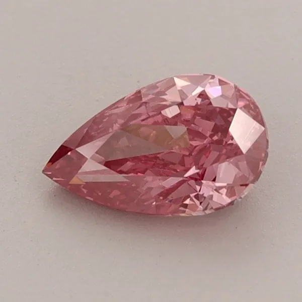 0.7ct PEAR Fancy Vivid Pink VS1 Coloured Lab diamond