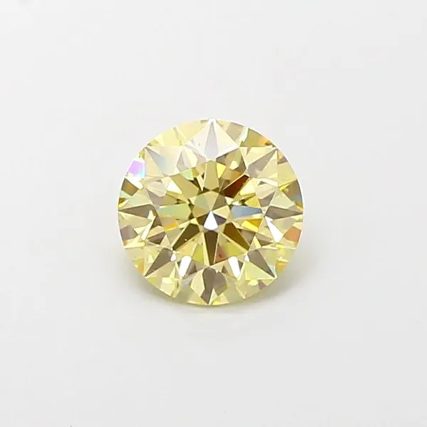 1.06ct ROUND Fancy Light Yellow VS2 Coloured Lab diamond