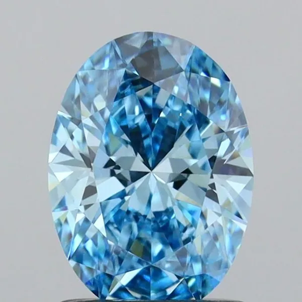1.03ct OVAL Fancy Vivid Blue VVS1 Coloured Lab diamond