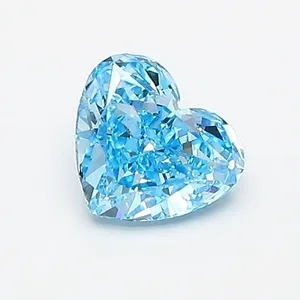 0.84ct HEART Fancy Vivid Blue VVS2 Coloured Lab diamond