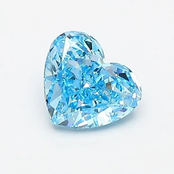 0.84ct HEART Fancy Vivid Blue VVS2 Coloured Lab diamond