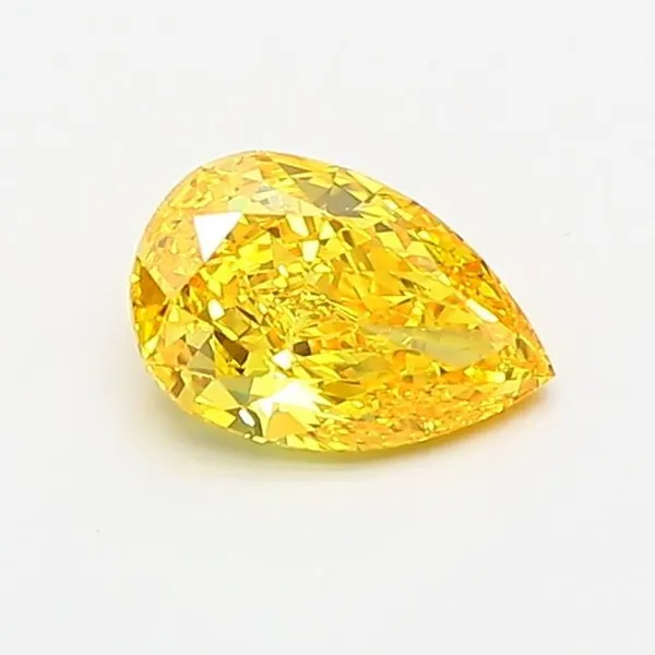 0.65ct PEAR Fancy Vivid Yellow VS1 Coloured Lab diamond