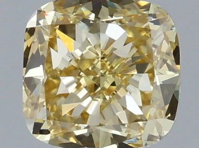 1.12ct CUSHION Fancy Yellow VS1 Coloured Lab diamond