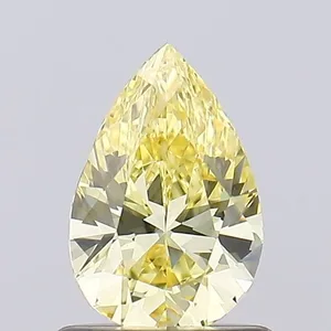 0.67ct PEAR Fancy Intense Yellow VS1 Coloured Lab diamond