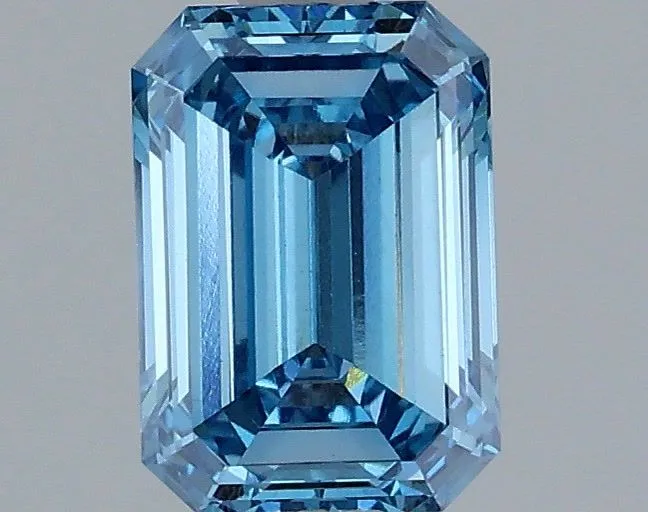 1.32ct EMERALD Fancy Vivid Blue VS1 Coloured Lab diamond