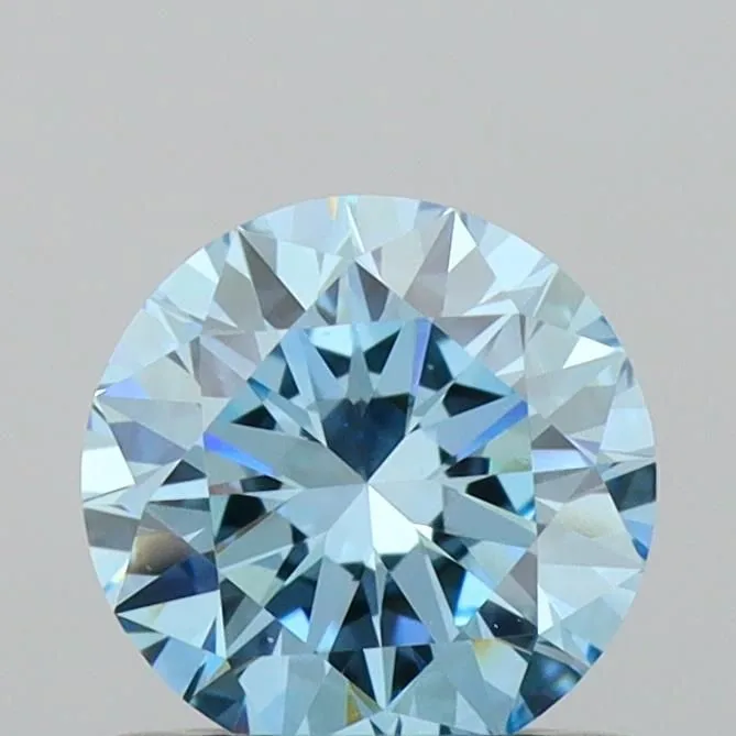 0.65ct ROUND Fancy Vivid Blue VVS1 Coloured Lab diamond