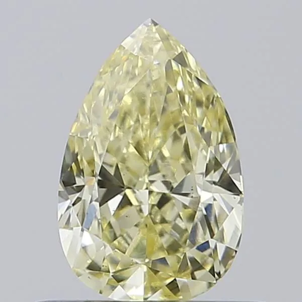 0.56ct PEAR Fancy Light Yellow VS1 Coloured Lab diamond