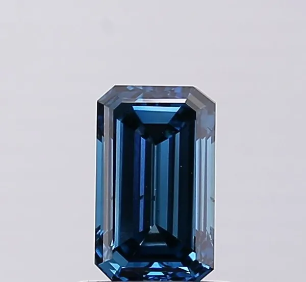 1.07ct EMERALD Fancy Deep Blue VS2 Coloured Lab diamond