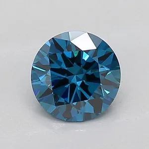 0.6ct ROUND Fancy Vivid Blue VS1 Coloured Lab diamond