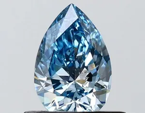 0.71ct PEAR Fancy Vivid Blue VVS2 Coloured Lab diamond