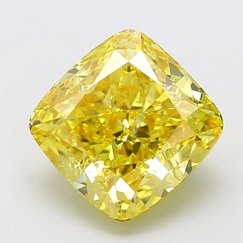 1.10ct CUSHION Fancy Intense Yellow VVS2 Coloured Lab diamond