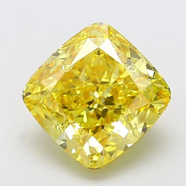 1.1ct CUSHION Fancy Intense Yellow VVS2 Coloured Lab diamond