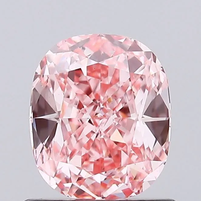 0.76ct CUSHION Fancy Vivid Pink VS1 Coloured Lab diamond
