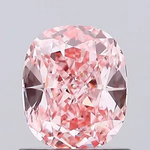 0.76ct CUSHION Fancy Vivid Pink VS1 Coloured Lab diamond