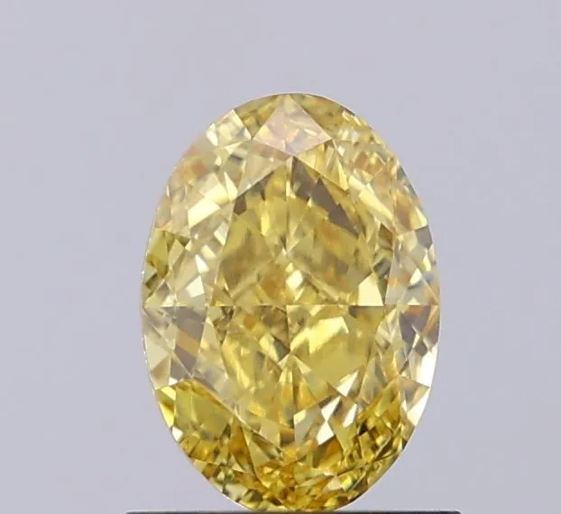 1.07ct OVAL Fancy Vivid Yellow VVS2 Coloured Lab diamond