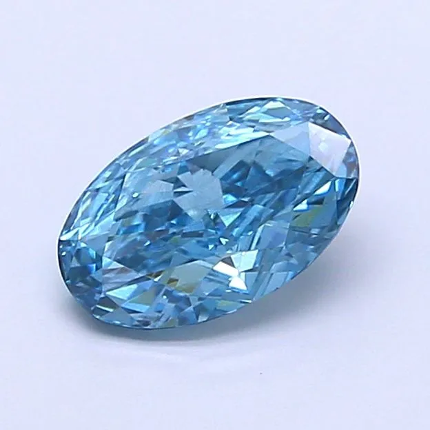 1.00ct OVAL Fancy Vivid Blue VS2 Coloured Lab diamond