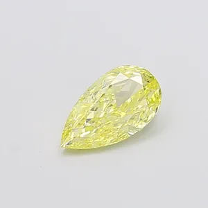 0.96ct PEAR Fancy Intense Yellow VS2 Coloured Lab diamond