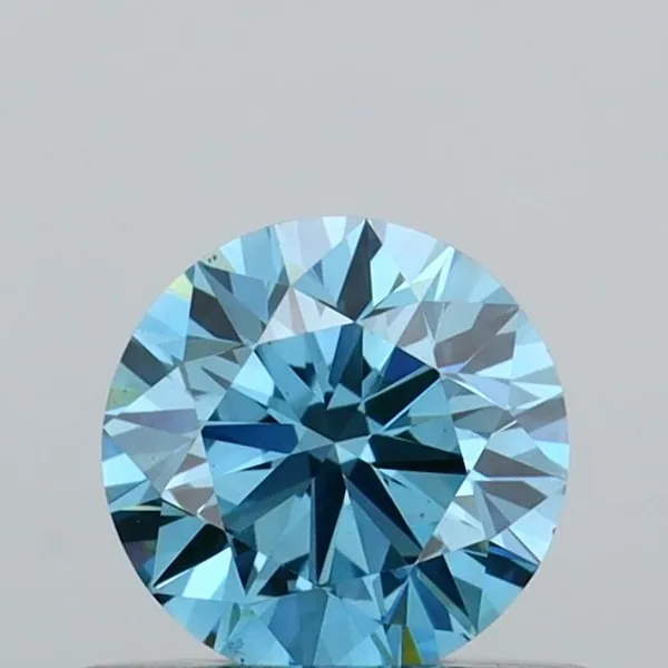 0.47ct ROUND Fancy Vivid Blue VS1 Coloured Lab diamond