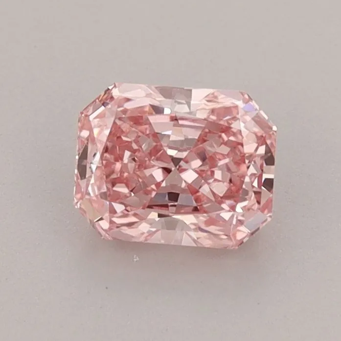 0.81ct RADIANT Fancy Vivid Pink VVS2 Coloured Lab diamond