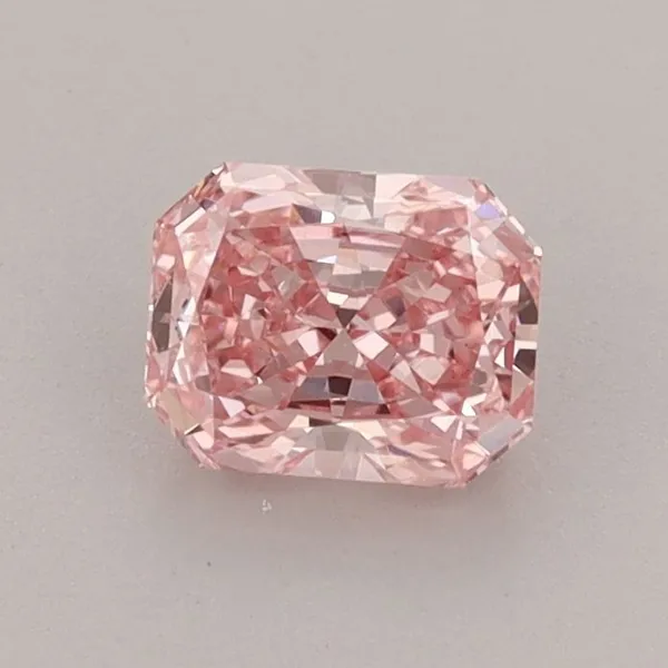 0.81ct RADIANT Fancy Vivid Pink VVS2 Coloured Lab diamond