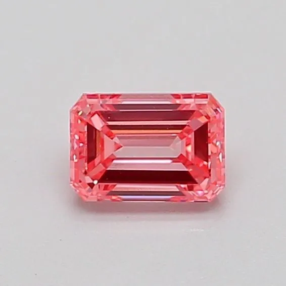 0.51ct EMERALD Fancy Vivid Pink VS2 Coloured Lab diamond