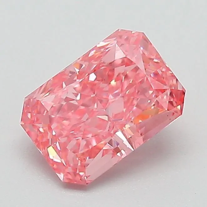 1.10ct RADIANT Fancy Vivid Pink VVS2 Coloured Lab diamond