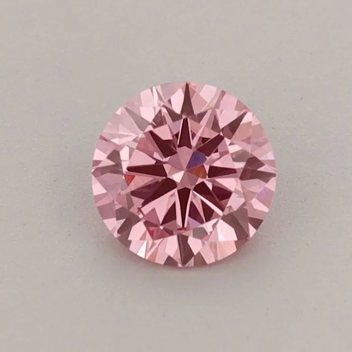 0.47ct ROUND Fancy Vivid Pink VS1 Coloured Lab diamond