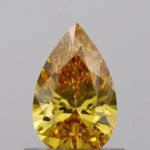 0.7ct PEAR Fancy Vivid Yellow VS2 Coloured Lab diamond