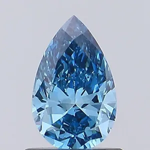0.69ct PEAR Fancy Vivid Blue VS1 Coloured Lab diamond