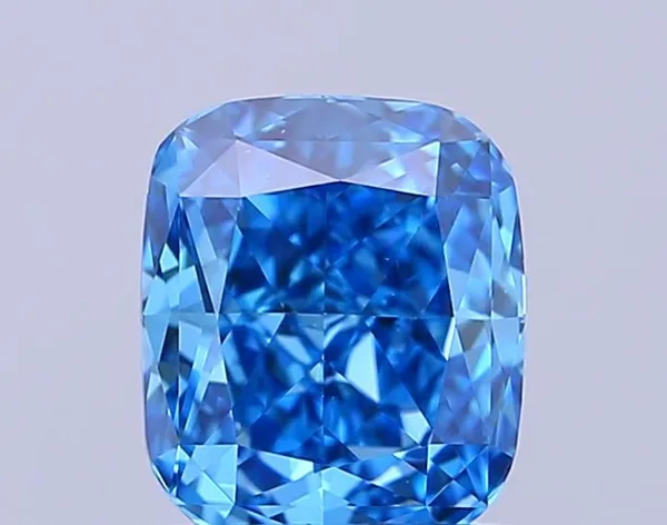 0.66ct CUSHION Fancy Vivid Blue VS2 Coloured Lab diamond