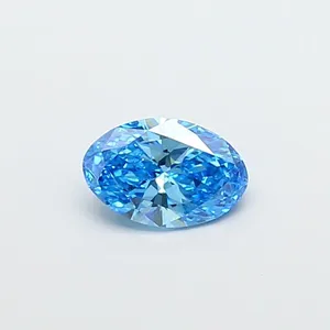 1.01ct OVAL Fancy Vivid Blue SI1 Coloured Lab diamond