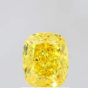 1.06ct CUSHION Fancy Vivid Yellow VVS2 Coloured Lab diamond