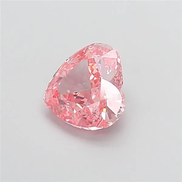 1.42ct HEART Fancy Vivid Orangey Pink VVS2 Coloured Lab diamond