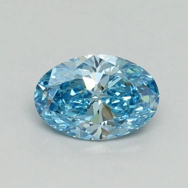 0.59ct OVAL Fancy Vivid Blue VS1 Coloured Lab diamond