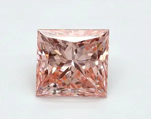 1.52ct PRINCESS Fancy Vivid Pink SI1 Coloured Lab diamond