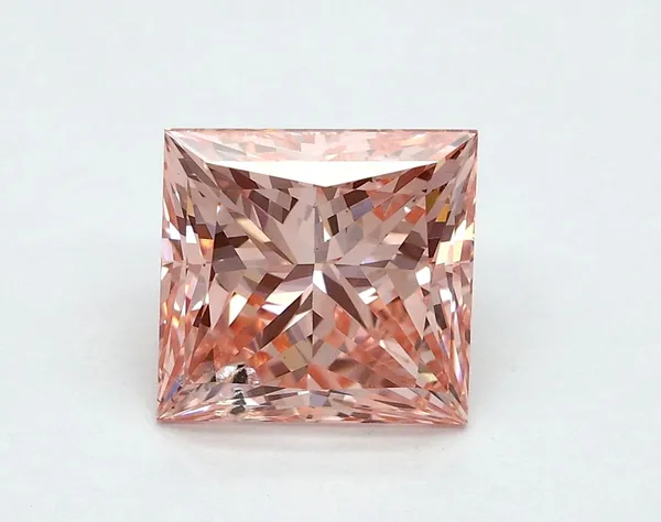1.52ct PRINCESS Fancy Vivid Pink SI1 Coloured Lab diamond