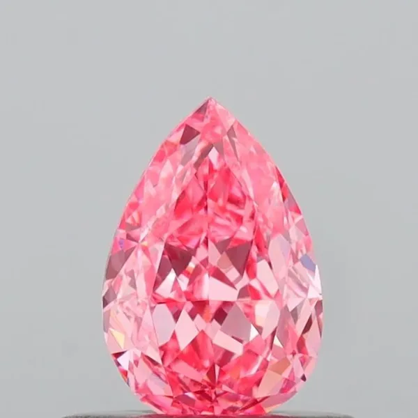 0.53ct PEAR Fancy Vivid Pink VS1 Coloured Lab diamond