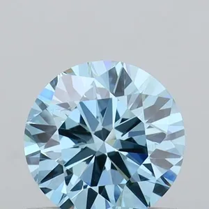 0.5ct ROUND Fancy Vivid Blue VS2 Coloured Lab diamond