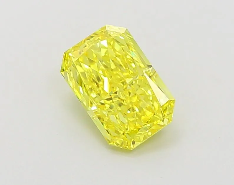 1.23ct RADIANT Fancy Vivid Yellow VVS2 Coloured Lab diamond