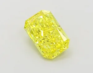 1.23ct RADIANT Fancy Vivid Yellow VVS2 Coloured Lab diamond
