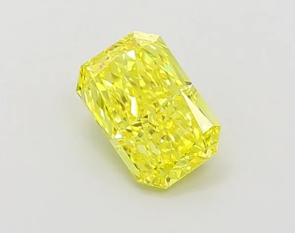 1.23ct RADIANT Fancy Vivid Yellow VVS2 Coloured Lab diamond