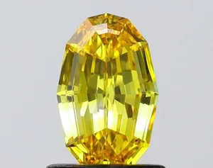 0.91ct OVAL Fancy Vivid Yellow VVS1 Coloured Lab diamond
