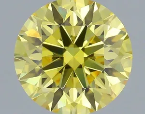 0.63ct ROUND Fancy Vivid Yellow VVS2 Coloured Lab diamond
