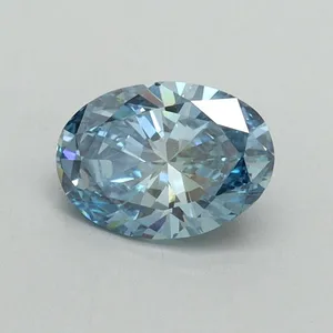 0.74ct OVAL Fancy Vivid Blue VS1 Coloured Lab diamond